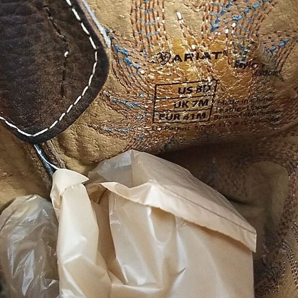 Ariat Quickdraw Square Toe Western Boots Men's 8 D Brown Oiled Rowdy 10006714 - Picture 10 of 12